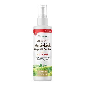 NaturVet Aller-911 Anti-Lick Paw Spray for Dogs & Cats, 8oz